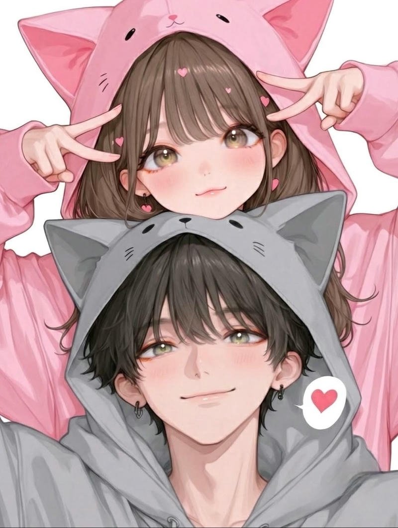 Ảnh anime cặp đôi hai người kề bên tạo cảm giác gần gũi