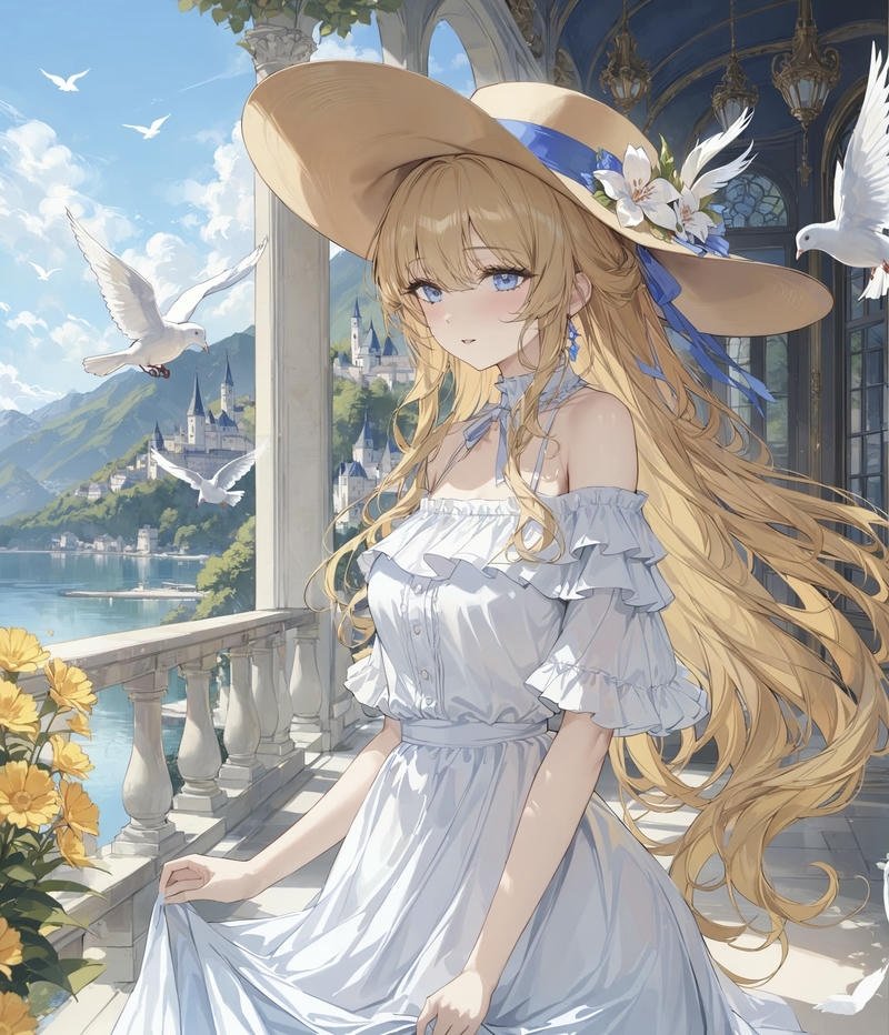 Ảnh anime nữ cô gái tóc dài với đôi mắt to sáng