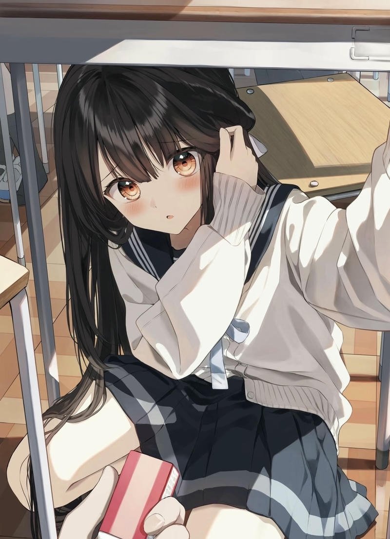 Ảnh anime nữ cô gái tóc ngắn với khuôn mặt xinh