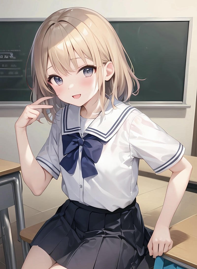 Ảnh anime nữ cô gái tóc vàng với đôi mắt nổi bật