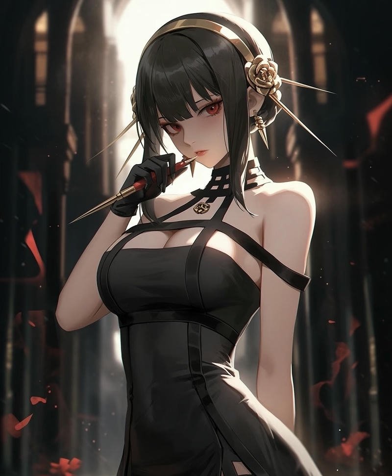 Ảnh anime nữ nhân vật hoạt hình với mái tóc dài