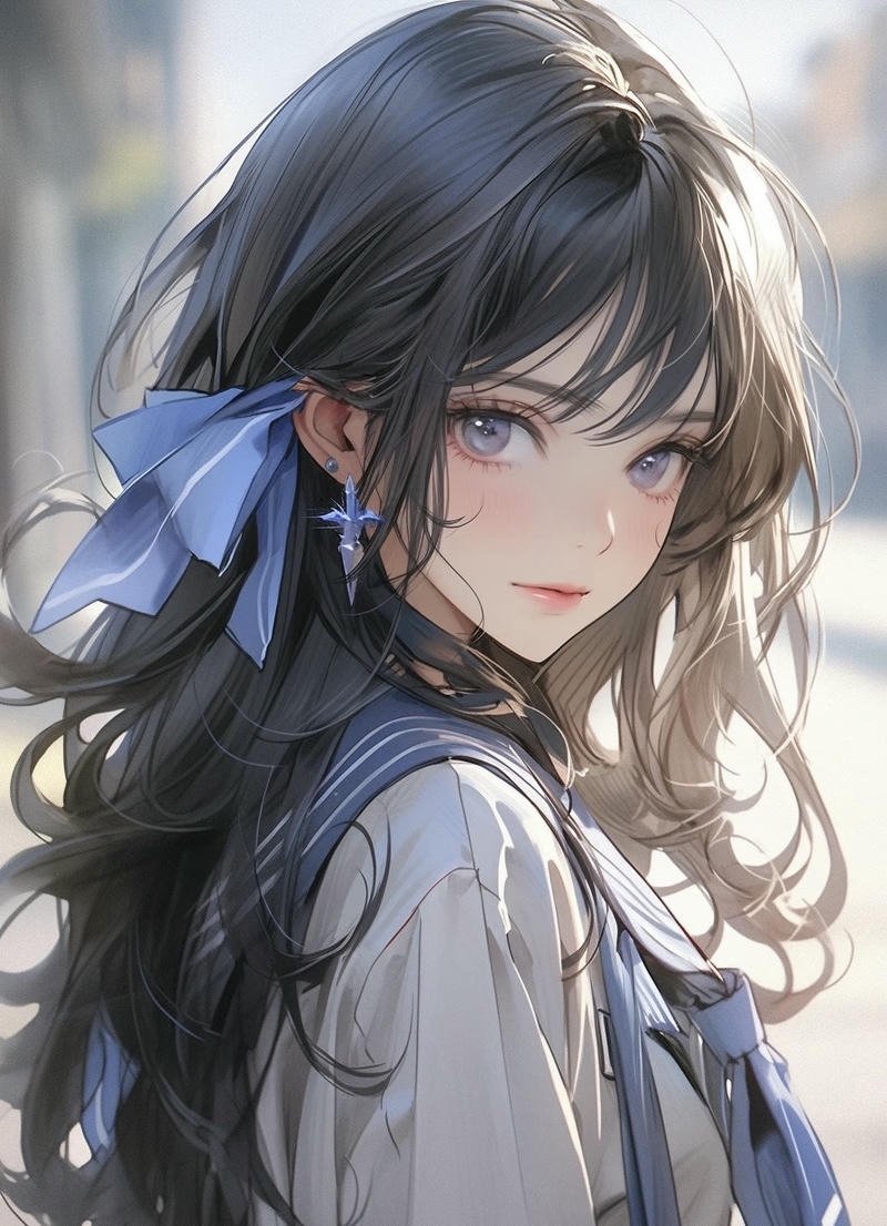 Ảnh anime nữ nhân vật nữ anime với đôi mắt lớn