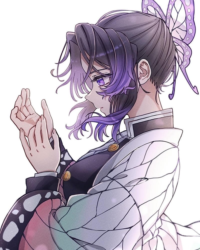 Ảnh anime nữ nhân vật nữ anime với mái tóc tím