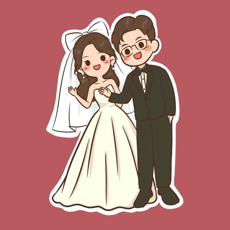 Ảnh cô dâu chú rể anime cô dâu đội khăn voan cưới