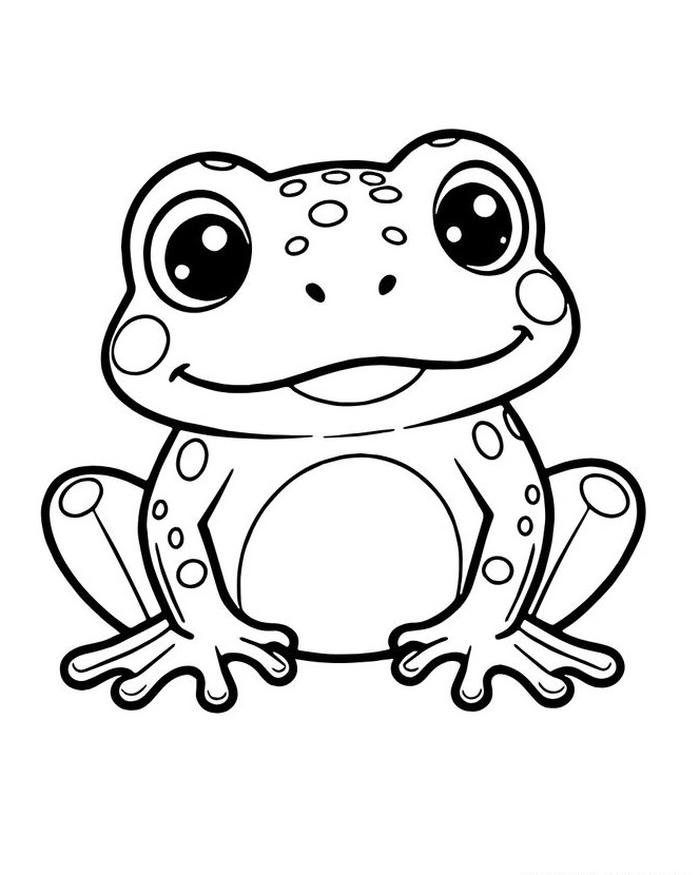 Ảnh con ếch hình vẽ để tô màu