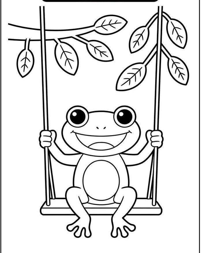 Ảnh con ếch tô màu hình vẽ sinh động