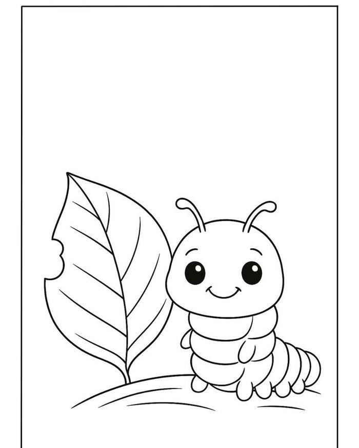 Ảnh con sâu hình vẽ dùng cho tô màu