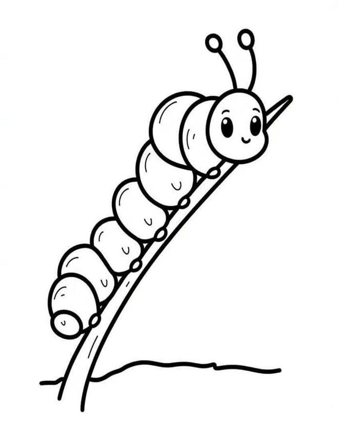 Ảnh con sâu tranh vẽ dành cho tô màu