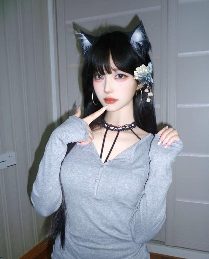 Ảnh cosplay mèo tai mèo nhỏ phong cách dễ thương