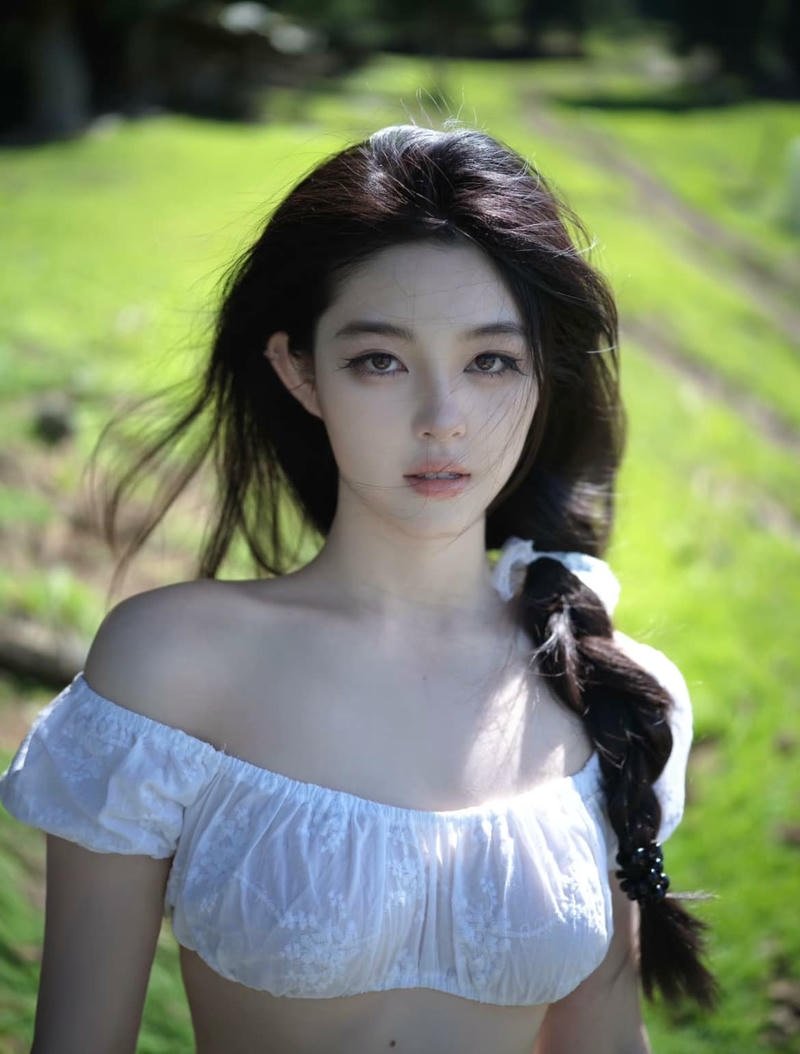 Ảnh gái xinh dáng chuẩn đứng cạnh bờ biển