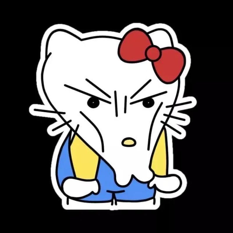 Ảnh ghép Hello Kitty bựa meme với nét mặt cực dị