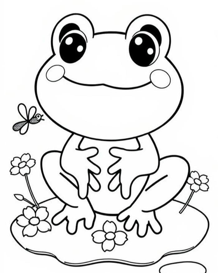 Ảnh minh họa con ếch tô màu đáng yêu