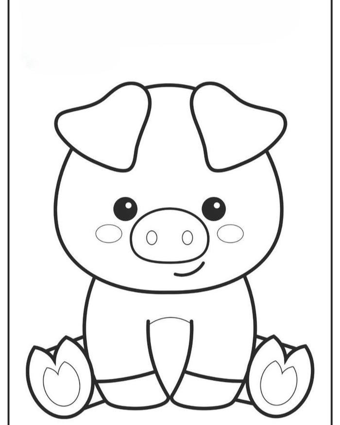 Ảnh minh họa con heo tập tô dễ thương