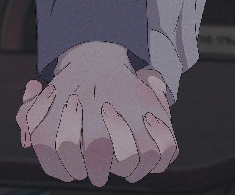 Ảnh nắm tay anime đôi nhân vật giữ tay nhau