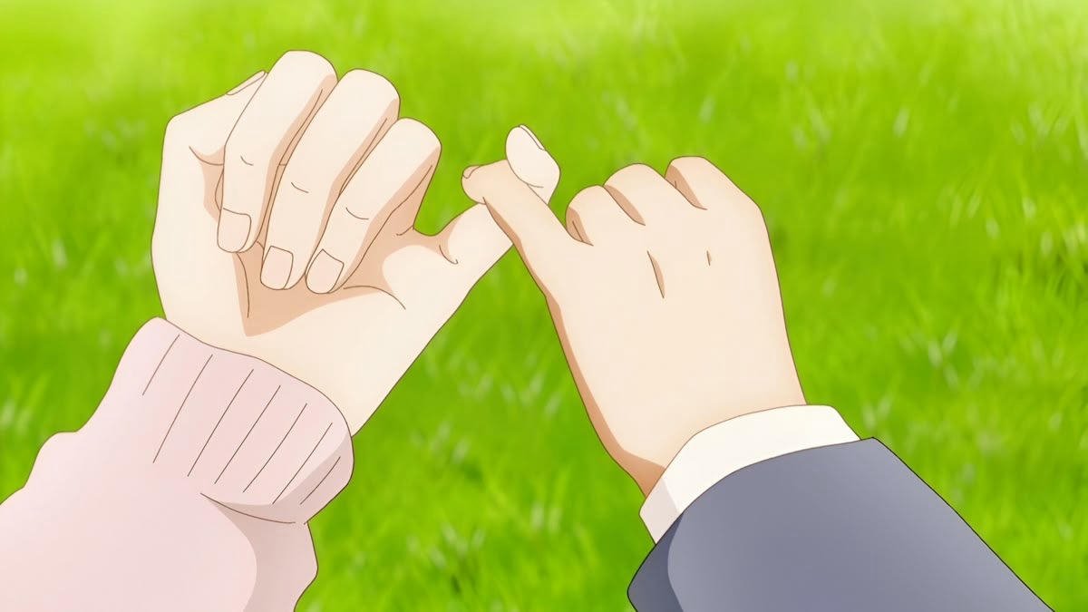 Ảnh nắm tay anime hai người chạm tay thumbnail