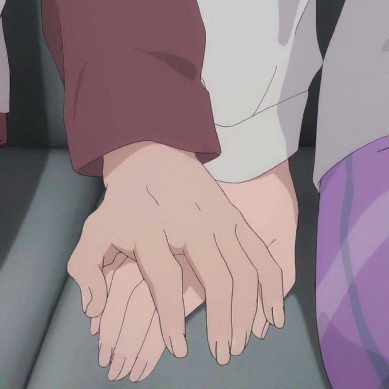 Ảnh nắm tay anime hai người nắm tay nhẹ