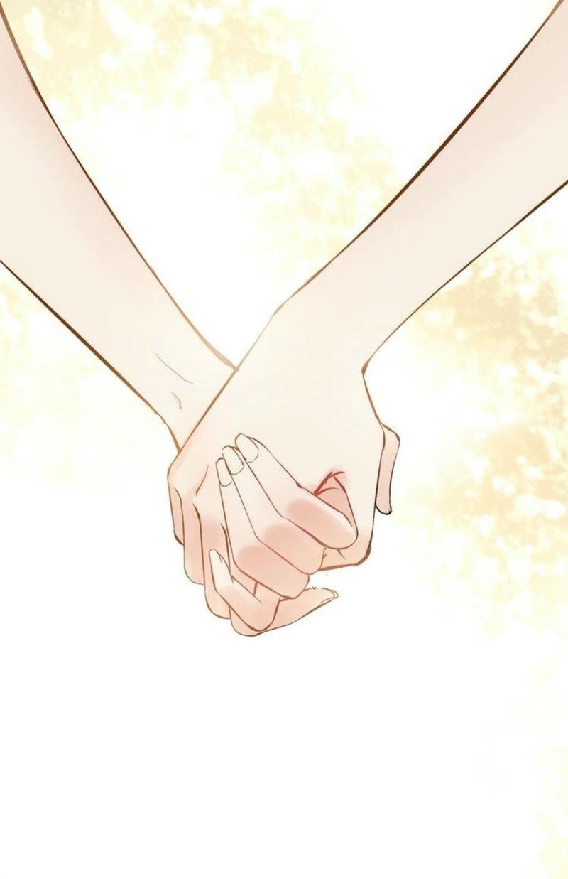 Ảnh nắm tay anime hai nhân vật đan tay trong không gian