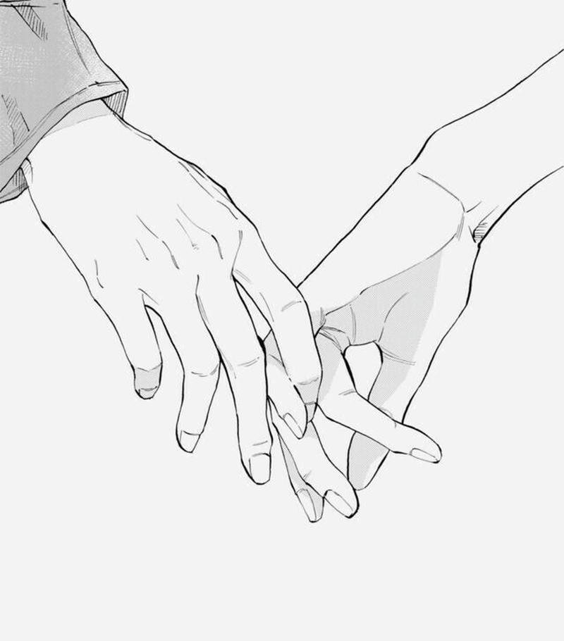 Ảnh nắm tay anime hai nhân vật nắm tay nhau nhẹ nhàng