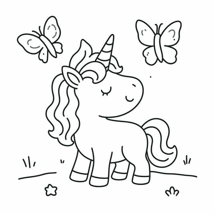 Ảnh tô màu con ngựa minh họa đáng yêu sinh động