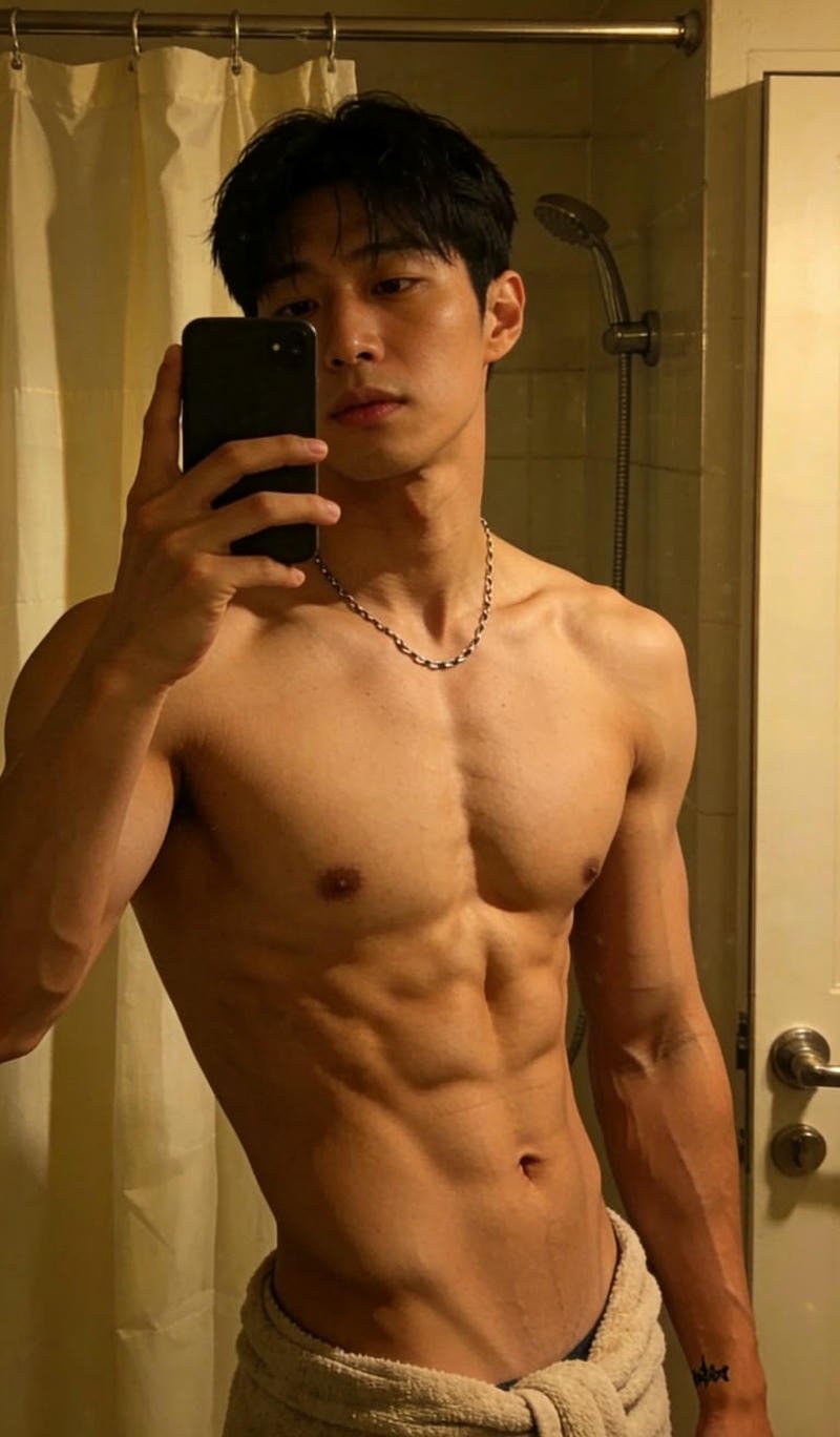 Ảnh trai đẹp 6 múi chụp cận cảnh cơ bụng rõ nét