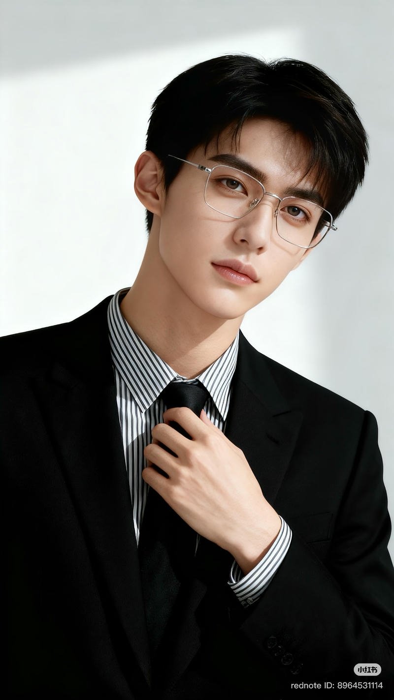 Ảnh trai đẹp đeo kính ánh nhìn qua tròng kính trong