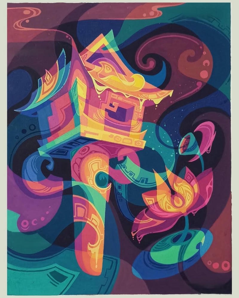 Ảnh vẽ chùa một cột đường nét rõ ràng hài hòa