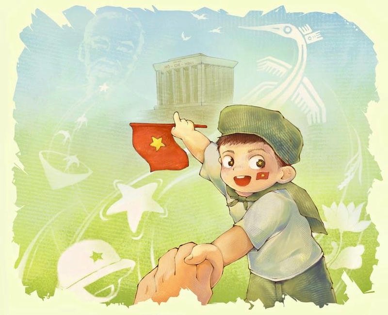 Ảnh vẽ lăng bác đường nét hài hòa cân đối