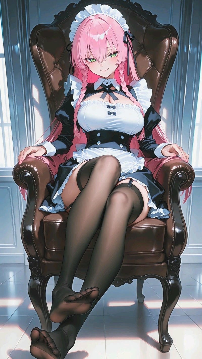 Anime mặc váy phục vụ trong ảnh anime hầu gái