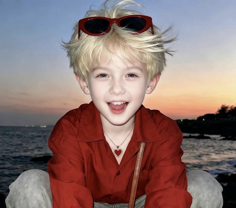 Biểu cảm đáng yêu của em bé trai khi cười