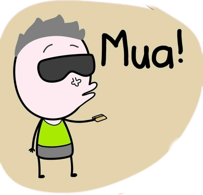 Biểu cảm ngáo ngơ xuất hiện trong nhãn dán bựa