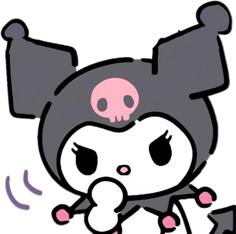 Biểu cảm tinh nghịch xuất hiện trong nhãn dán Kuromi