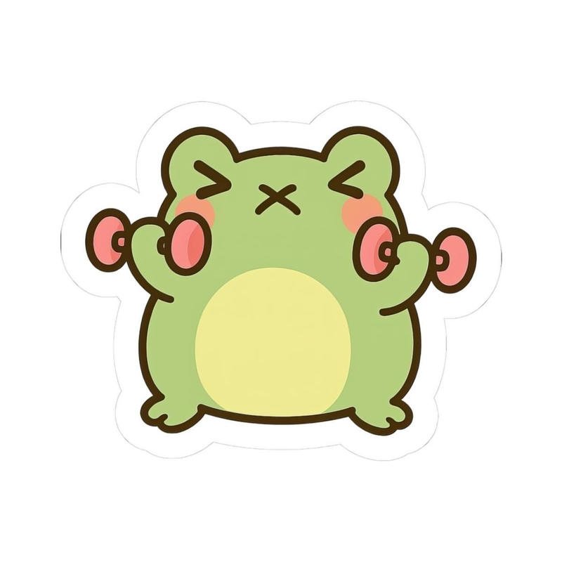 Biểu tượng ếch xanh bé xíu với dáng vẻ vui tươi