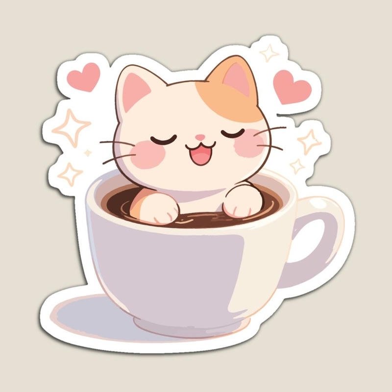 Biểu tượng mèo bé xinh với biểu cảm đáng mến