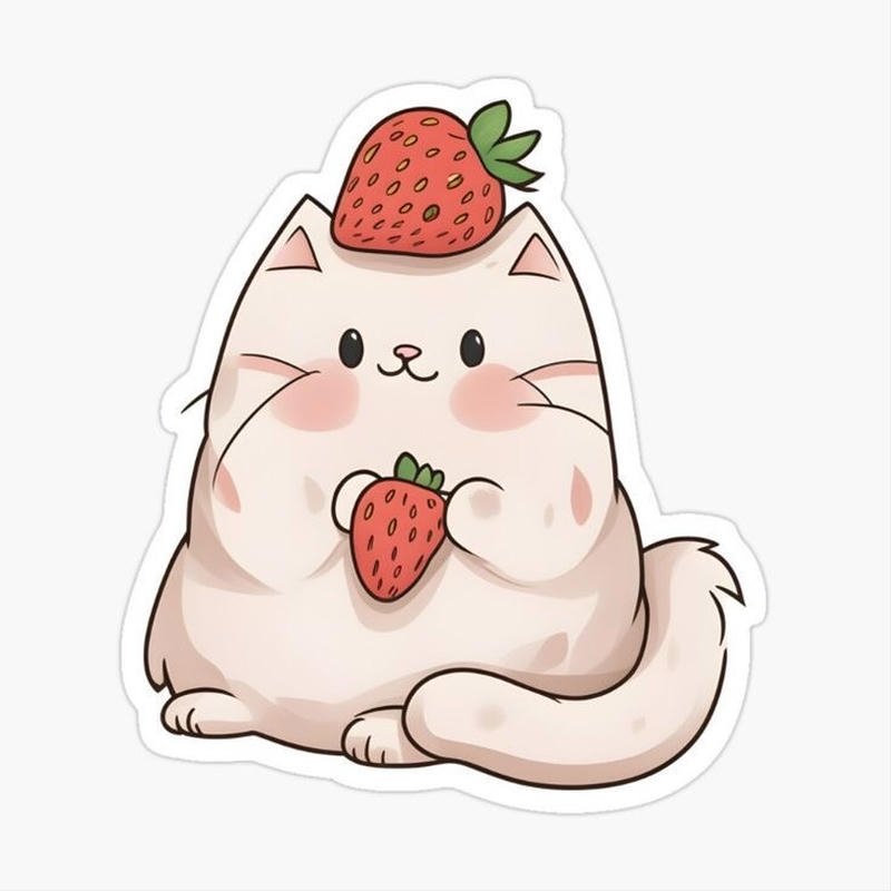 Biểu tượng mèo con tròn trịa với ánh nhìn sinh động