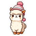 Biểu tượng nhân vật chibi má hồng đáng mến trong sticker cute