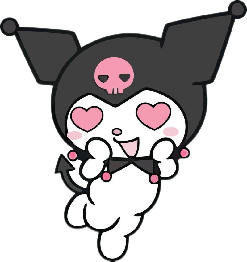 Biểu tượng thỏ đen nhỏ xinh trong bộ nhãn dán Kuromi dễ thương