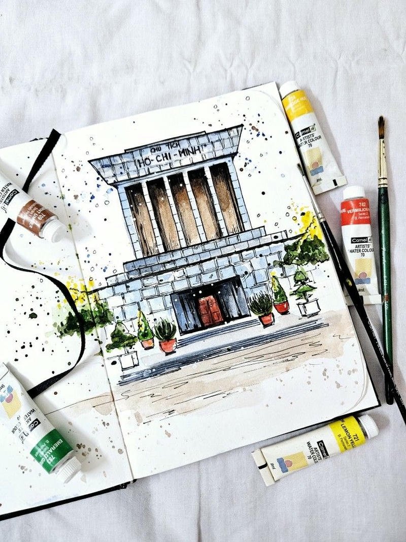 Bức họa lăng bác thể hiện cấu trúc cân xứng