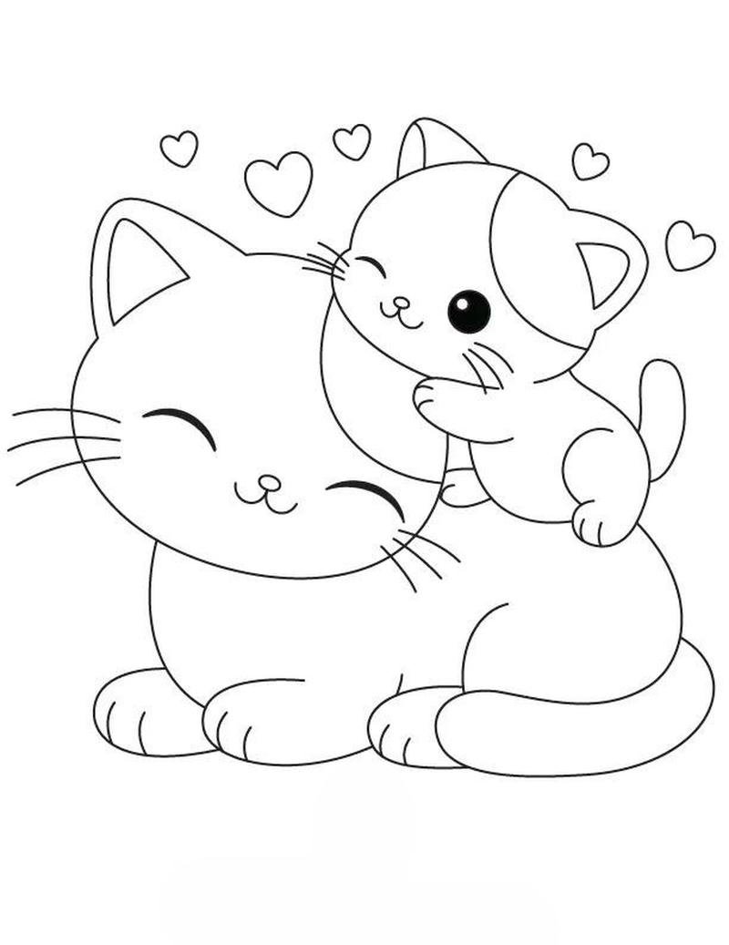 Bức họa mèo tô màu biểu cảm sinh động tự nhiên