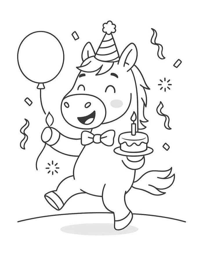 Bức tranh con ngựa tô màu minh họa sinh động