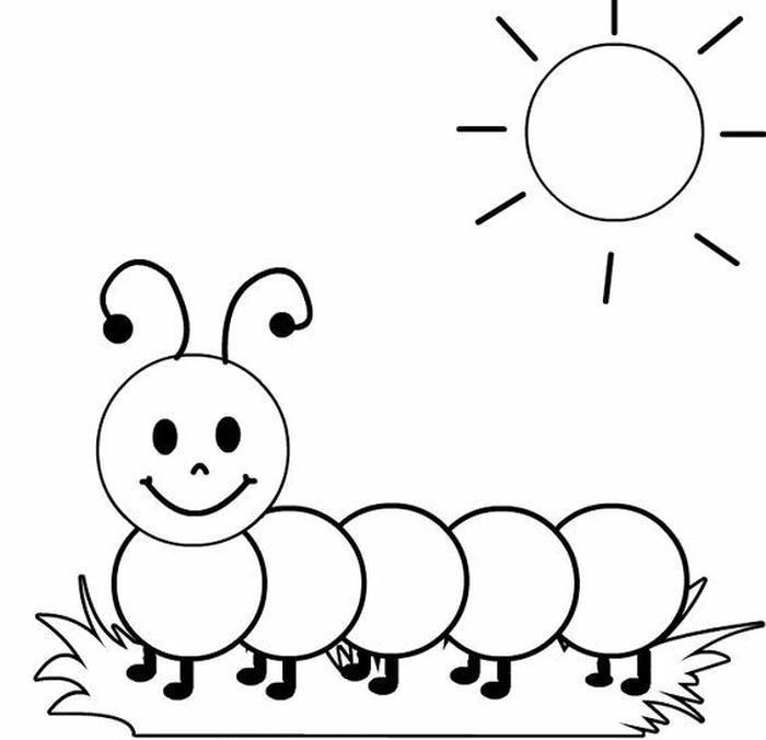Bức tranh con sâu minh họa dùng để tô màu