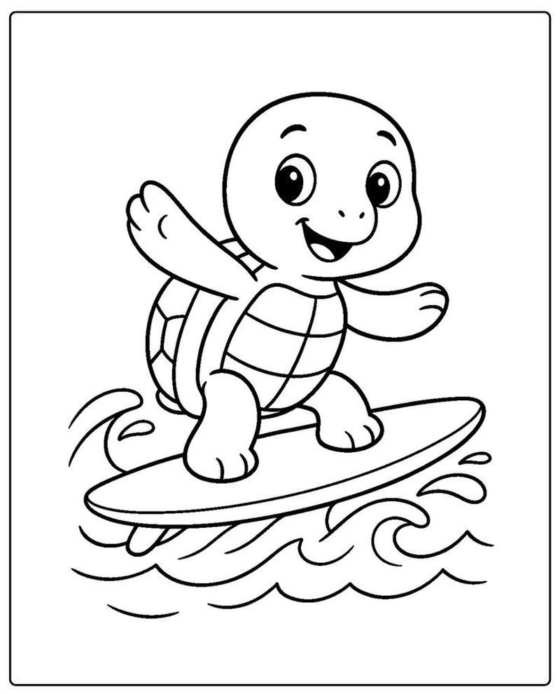 Bức tranh tô màu rùa hình ảnh đáng yêu dễ nhìn