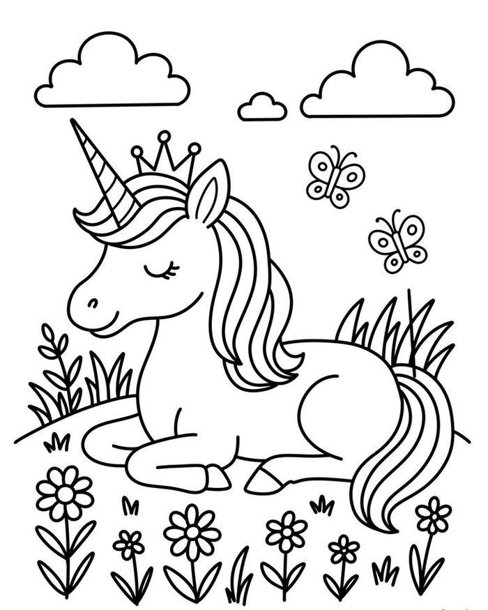 Bức vẽ con ngựa dùng cho tô màu dễ nhìn