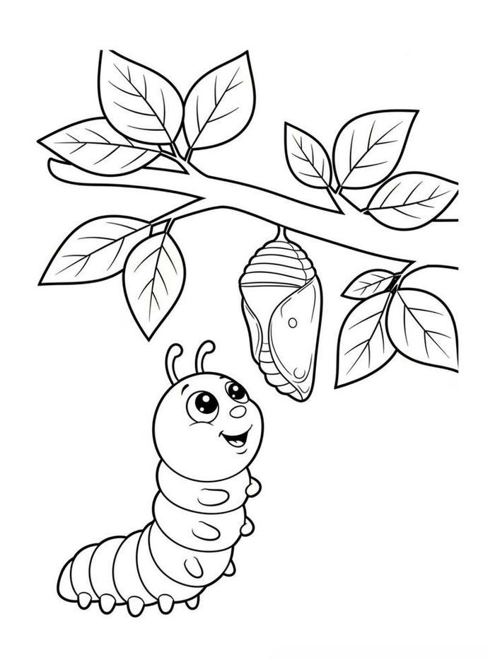 Bức vẽ con sâu hình minh họa tập tô