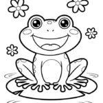 Bức vẽ tô màu con ếch nét minh họa rõ