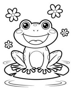 Bức vẽ tô màu con ếch nét minh họa rõ