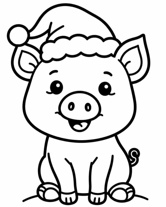 Bức vẽ tô màu con heo minh họa sinh động