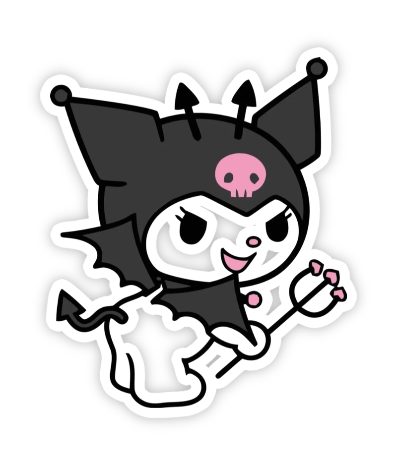 Chi tiết hoạt hình ngộ nghĩnh trên nhãn dán Kuromi