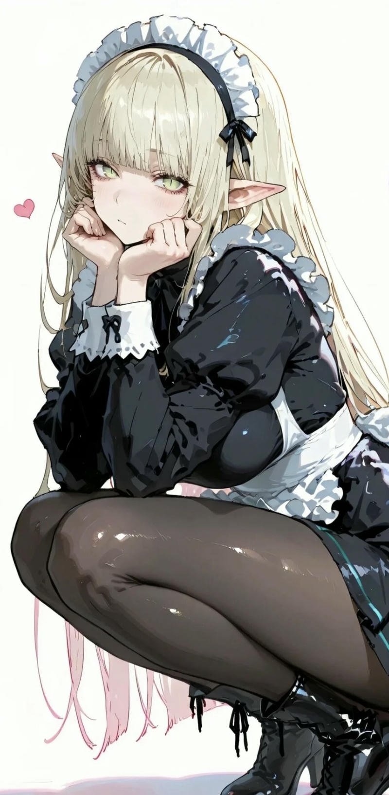 Cô gái anime trong bộ trang phục hầu gái phong cách dễ thương