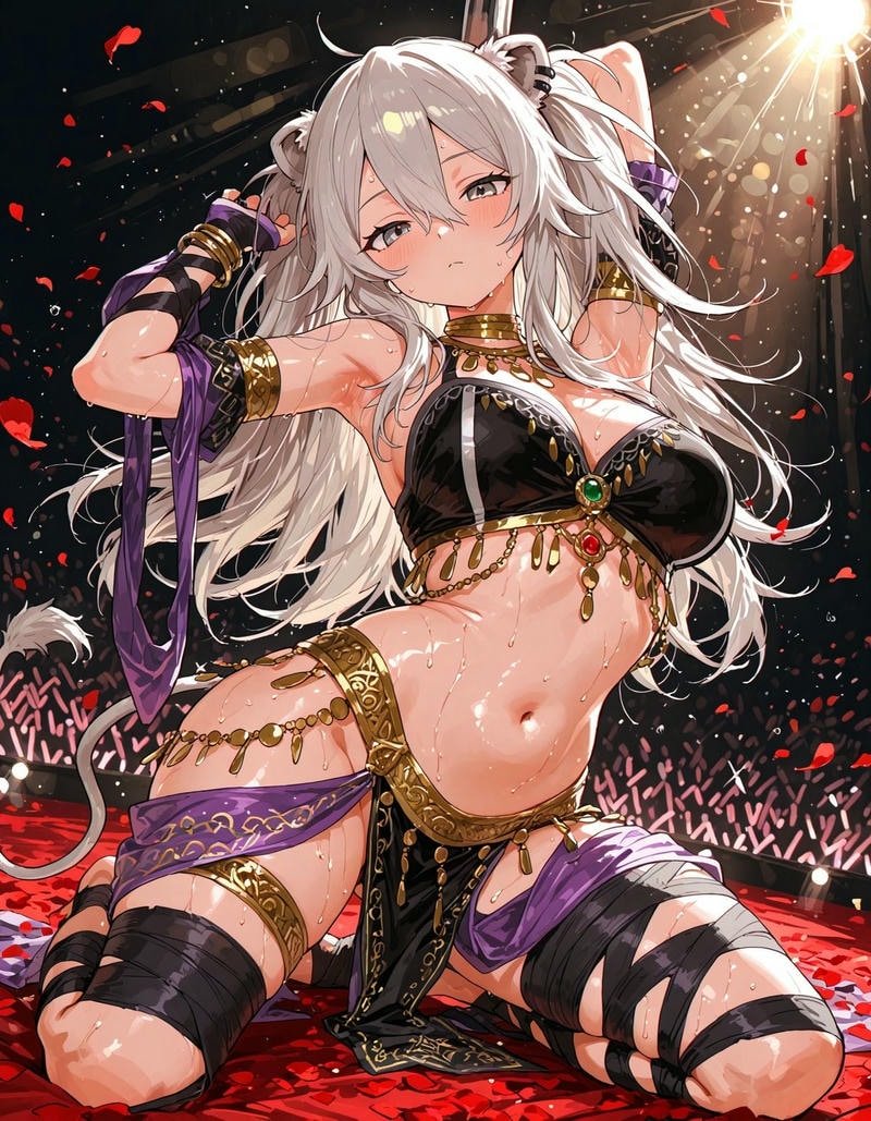 Cô gái anime với vóc dáng mềm mại trong khung cảnh nhẹ nhàng