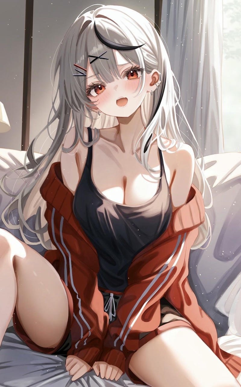 Cô gái manga thân hình tròn trịa đứng trong khung cảnh nhẹ nhàng